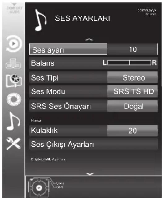 Arçelik A40-LEG-6B - Ses ayarlarının yapılması - 1