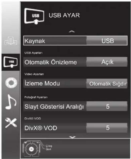 Arçelik A42-LEP-6B - USB ayarları - 1