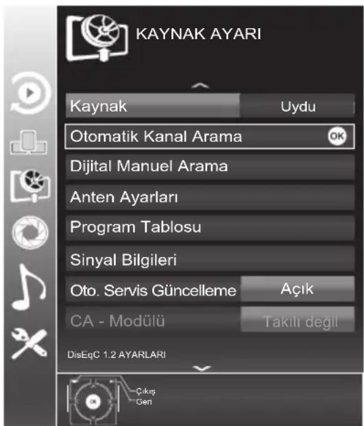 Arçelik A55-LEP-6B - Uydu bağlantı tüm dijital kanalların otomatik olarak ayarlanması - 1