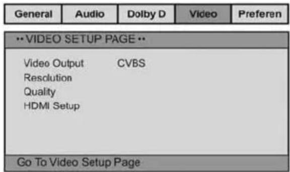 VESTEL 7700 - VIDEO SETUP PAGE (VIDEO AYARLAMA SAYFASI) - 1