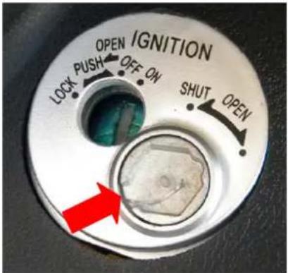 OPEN IGNITION LOCK PUSH OFF ON SHUT OPEN