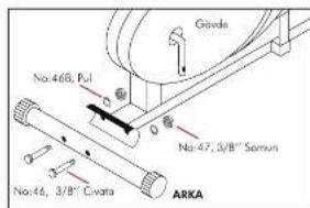 Grävde No:468, Pul No:47, 3/8" Somun No:46, 3/8" Cuvata ARKA