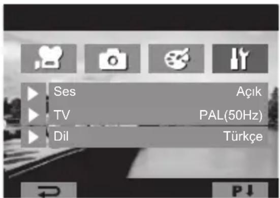 Ses Açık TV PAL(50Hz) Dil Türkçe