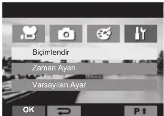 Biçimlendir Zaman Ayarı Varsayılan Ayar