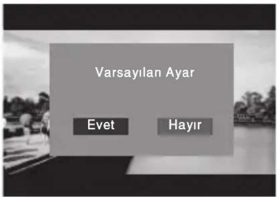Varsayilan Ayar Evet Hayır