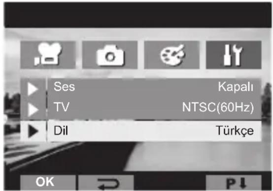 Ses Kapalı TV NTSC(60Hz) Dil Türkçe