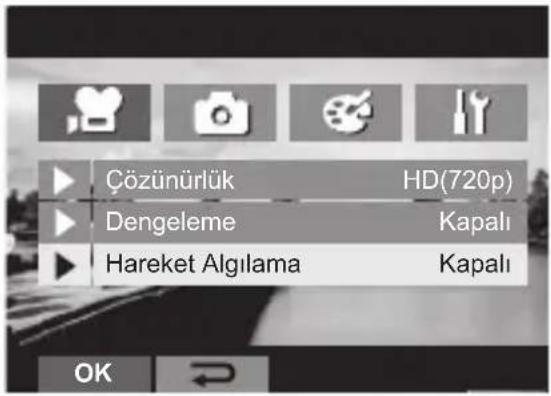 Çözünürlük HD(720p) Dengeleme Kapalı Hareket Algılama Kapalı