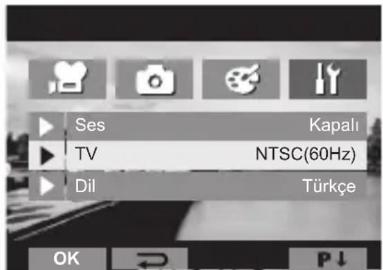 Ses TV Dil Kapalı NTSC(60Hz) Türkçe OK