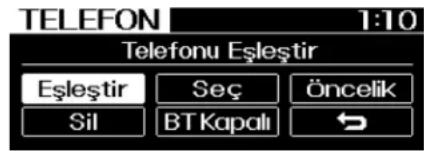 TELEFON 1:10 Telefonu Eşleşir Eşleşir Seç Öncelik Sil BTKapalı