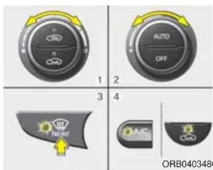 AUTO OFF 1 2 3 4 AIR RACEUT A/C ORB0403480