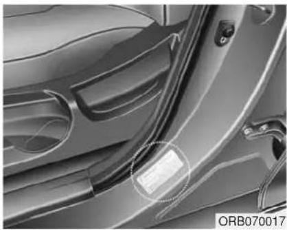 HYUNDAI Accent Blue (2014) - LASTİK ÖZELLİKLERİ VE BASINÇ ETİKETİ - 1