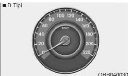 D Tipi 60 80 100 120 140 160 180 200 220 km/h ORB040030