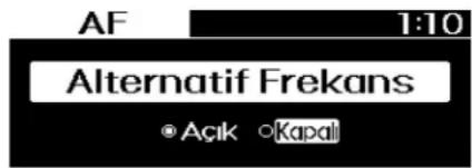 AF 1:10 Alternatif Frekans • Açık • Kapal