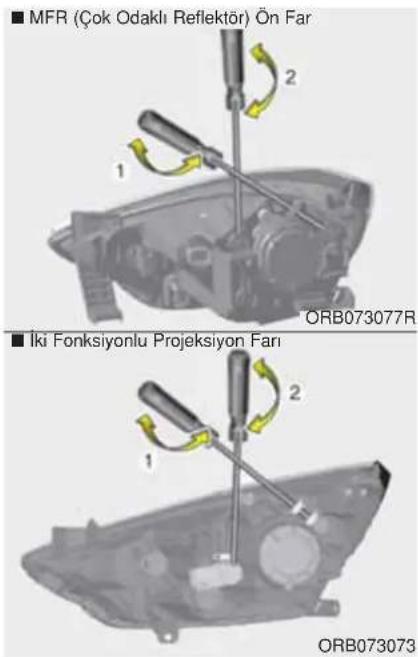 ■ MFR (Çok Odaklı Reflektör) Ön Far ■ İki Fonksiyonlu Projeksiyon Fari ORB073077R ORB073073