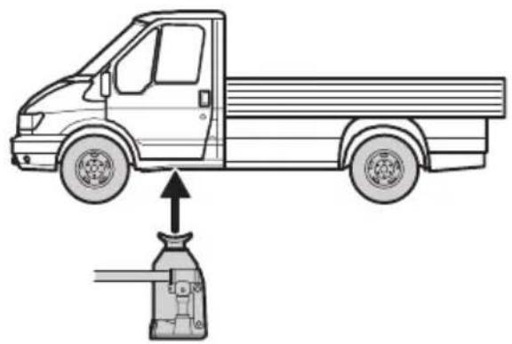 FORD Transit (2003) - Ön aks için kriko uygulama noktaları - 2