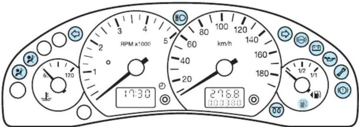 RPM x1000 17:30 276.8 800 380 km/h 140 160 180 1/2 1/1