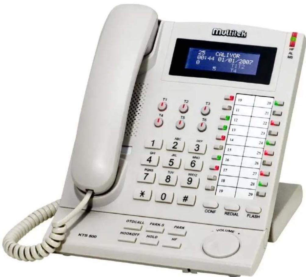 multitak 25 CALIYOR 00:44 01/01/2007 0 T1T2 5 T4 T1 T2 T3 T4 T5 T6 ABC DEF 1 2 3 GHI JKL MNO 4 5 6 PQRS TUV WXYZ 7 8 9 * 0 # CONF REDIAL FLASH OTOCALL PARK-S PARK VOLUME * HOOKOFF HOLD HF KTS 500