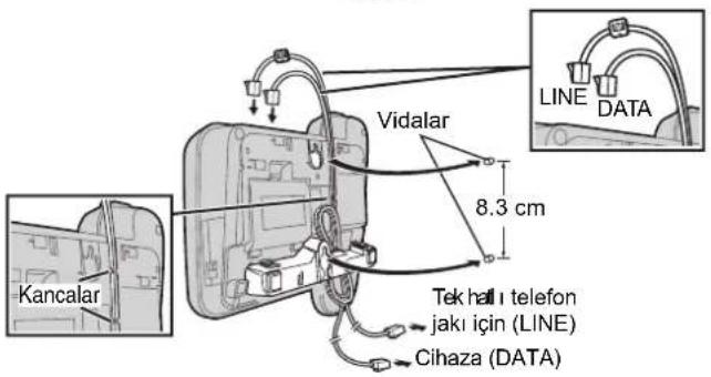 Kancalar Vidalar 8.3 cm Tek halı telefon jaki için (LINE) Cihaza (DATA) LINE DATA