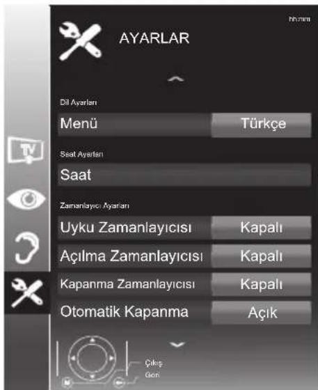 Arçelik A32-LEM-0BU - Ayarlar menüsü ayarları - 1