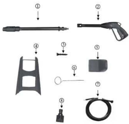 Exploded view diagram of a spray gun assembly with numbered parts for identification
