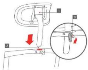 Diagram illustrating a mechanical or electrical component with labeled parts and directional arrows, including a magnified inset showing internal components.