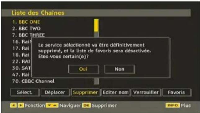 CONTINENTAL EDISON CETVLCD19SD3 - Suppression des chaînes dans la liste de chaînes - 1