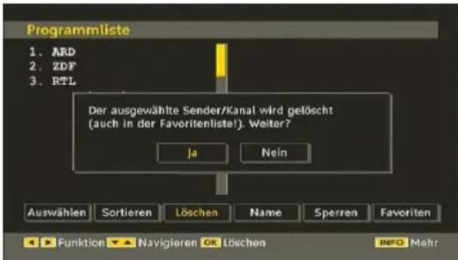 CONTINENTAL EDISON CETVLCD19SD3 - Löschen von Kanälen in der Kanalliste - 1