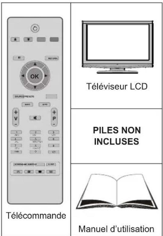 CONTINENTAL EDISON CETVLCD19SD3 - Contenu du carton - 1