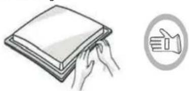 Illustration of hands holding a stack of papers with a thumbs-down icon (no text or symbols)
