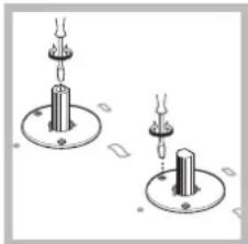 Two identical mechanical mounting base configurations with no text or symbols