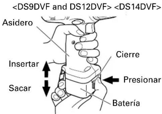 HITACHI DS 9DVF - MÉTODO DE EXTRACCIÓN E INSTALACIÓN DE LA BATERÍA - 1