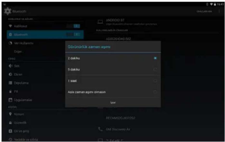General Mobile eTab 5 - -Görünürlük zaman aşımı ayarları - 2