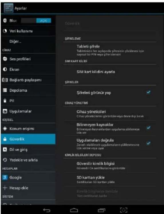 General Mobile Discovery Tab 8 3G - Güvenlik - 6