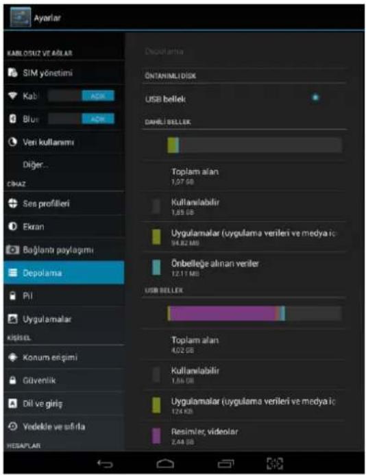 General Mobile Discovery Tab 8 3G - Depolama - 2