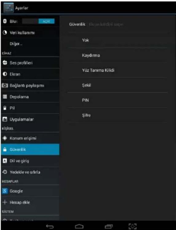 General Mobile Discovery Tab 8 3G - Güvenlik - 3