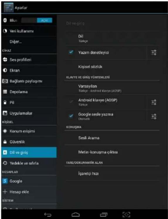 General Mobile Discovery Tab 8 3G - Dil ve giriş - 1