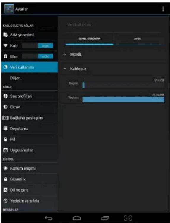 General Mobile Discovery Tab 8 3G - Veri kullanımı - 1