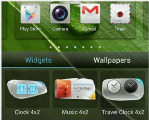 Play Store Camera Gmail Email Widgets Wallpapers Clock 4x2 Music 4x2 Travel Clock 4x2