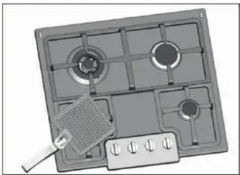 HOOVER HGH64SXF C - Şekil 9 - Kullanımdayken saplı izgaranın durma şekli - 1