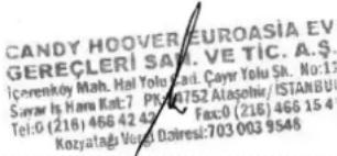 HOOVER HFHL31SW - CANDY-HOOVER-EUROASIA EV GEREÇLERİ SAN VE TİC. A.Ş. - 1