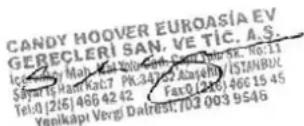HOOVER HVG64MW - CANDY-HOOVER-EUROASIA EV GEREÇLERİ SAN VE TİC. A.Ş. - 1