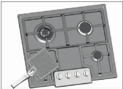 HOOVER HGH64SXF WA - Positioning of griddle when in use - 1