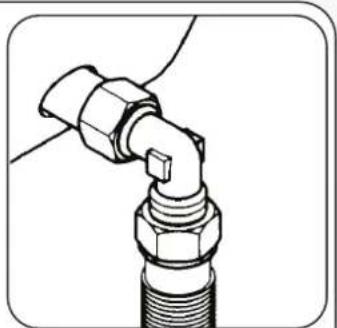 Technical line drawing of a pipe fitting with threaded end (no text or symbols)