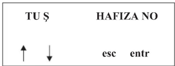 TU Ş HAFIZA NO ↑ ↓ esc entr