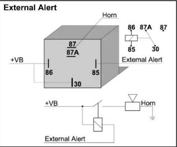 External Alert +VB 86 87 87A 85 30 Horn 86 87A 87 85 30 External Alert +VB Horn External Alert