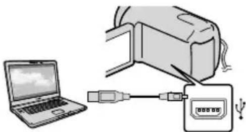 SONY DCR-SX20EK - Kameranızı açın, ardından kamerayı ürünle verilen USB kablosuyla bilgisayara bağlayın. - 1