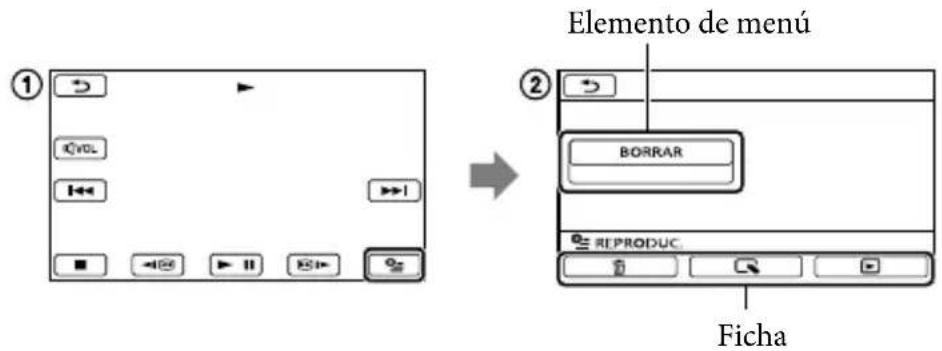 Elemento de menú BORRAR REPRODUC. Ficha