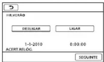 HR.VERÃO DESLIGAR LIGAR 1-1-2010 0:00:00 ACERT.RELOG. SEGUINTE