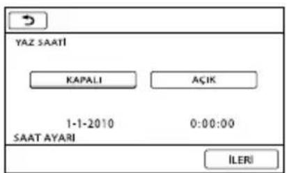 YAZ SAATI KAPALI AÇIK 1-1-2010 0:00:00 SAAT AYARI ILERI