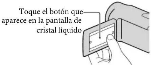 Toque el botón que aparece en la pantalla de cristal líquido